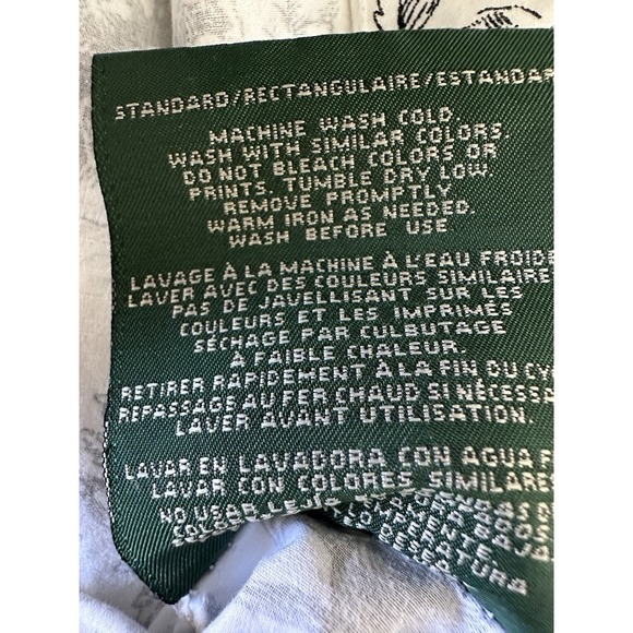 Ralph Lauren Cottage Hill Toile Floral Pillowcases Pair Black White Standard - Picture 6 of 8